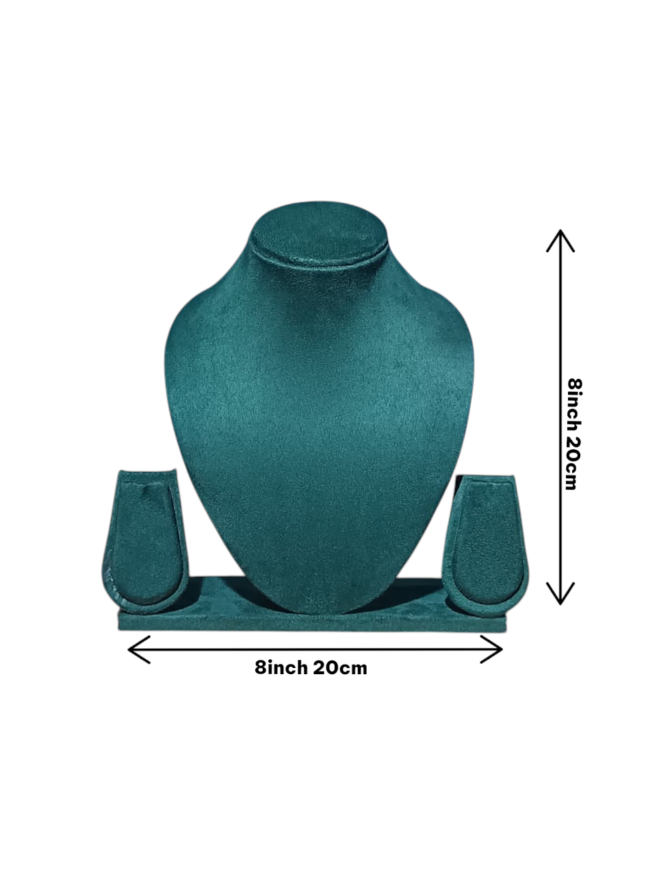 8-Inch Green Suede Necklace Stand