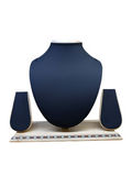 9 inch wooden finish necklace display stand black rexine