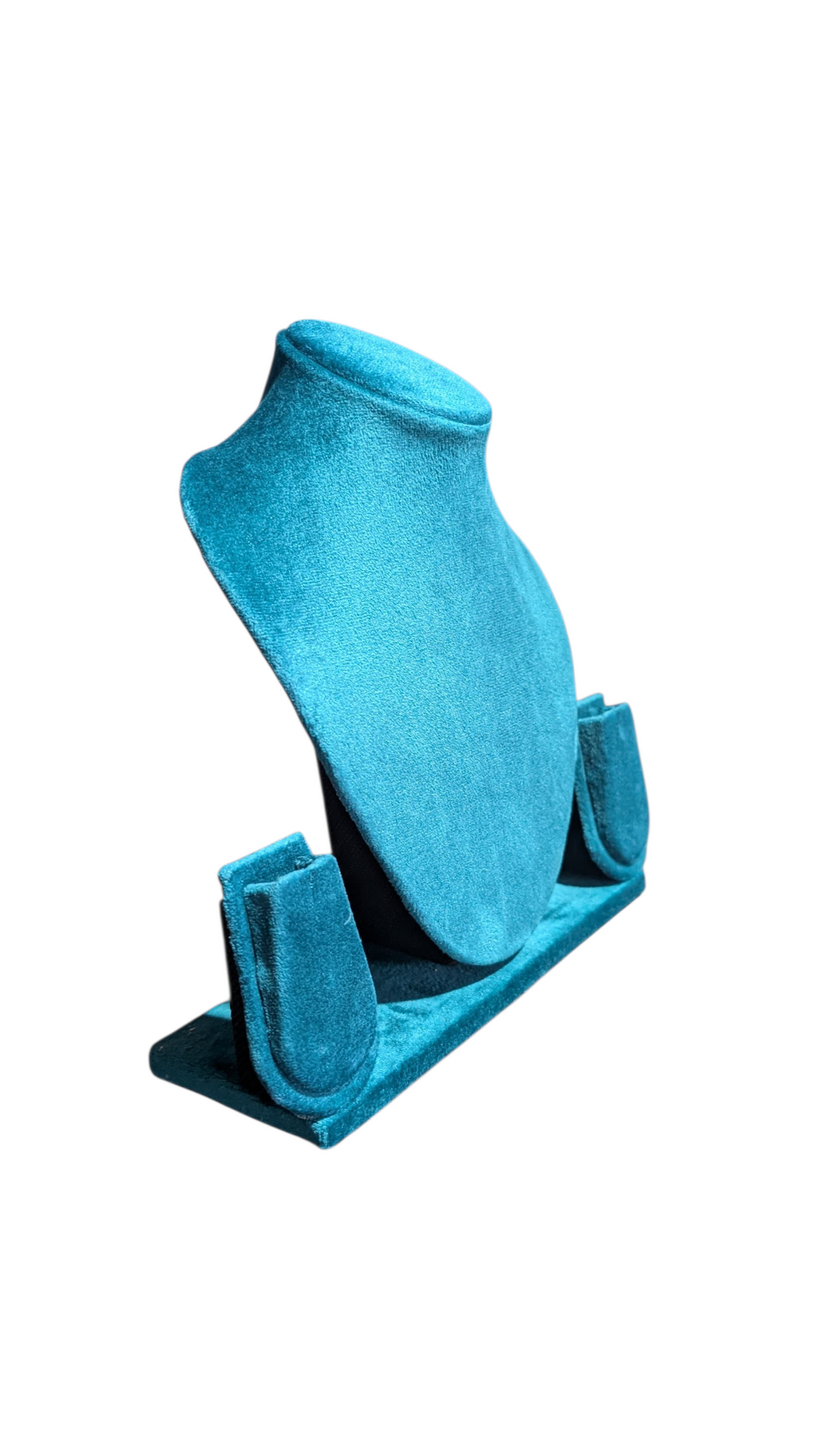 Suede velvet necklace stand (peacock colour)