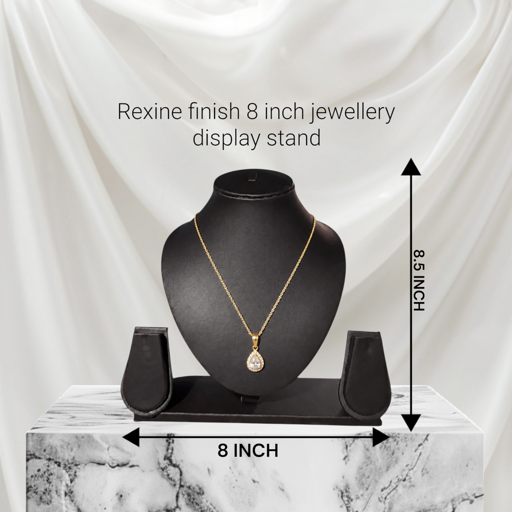 Black rexine necklace stand