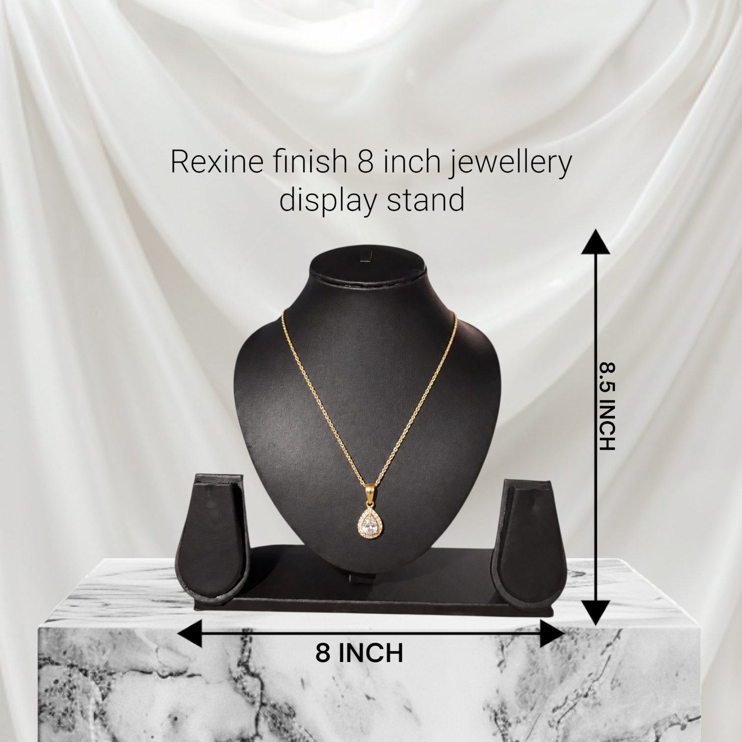 Black rexine necklace stand
