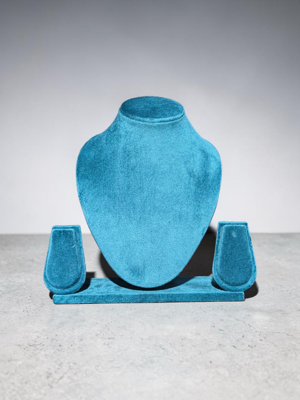 Suede velvet necklace stand (peacock colour)