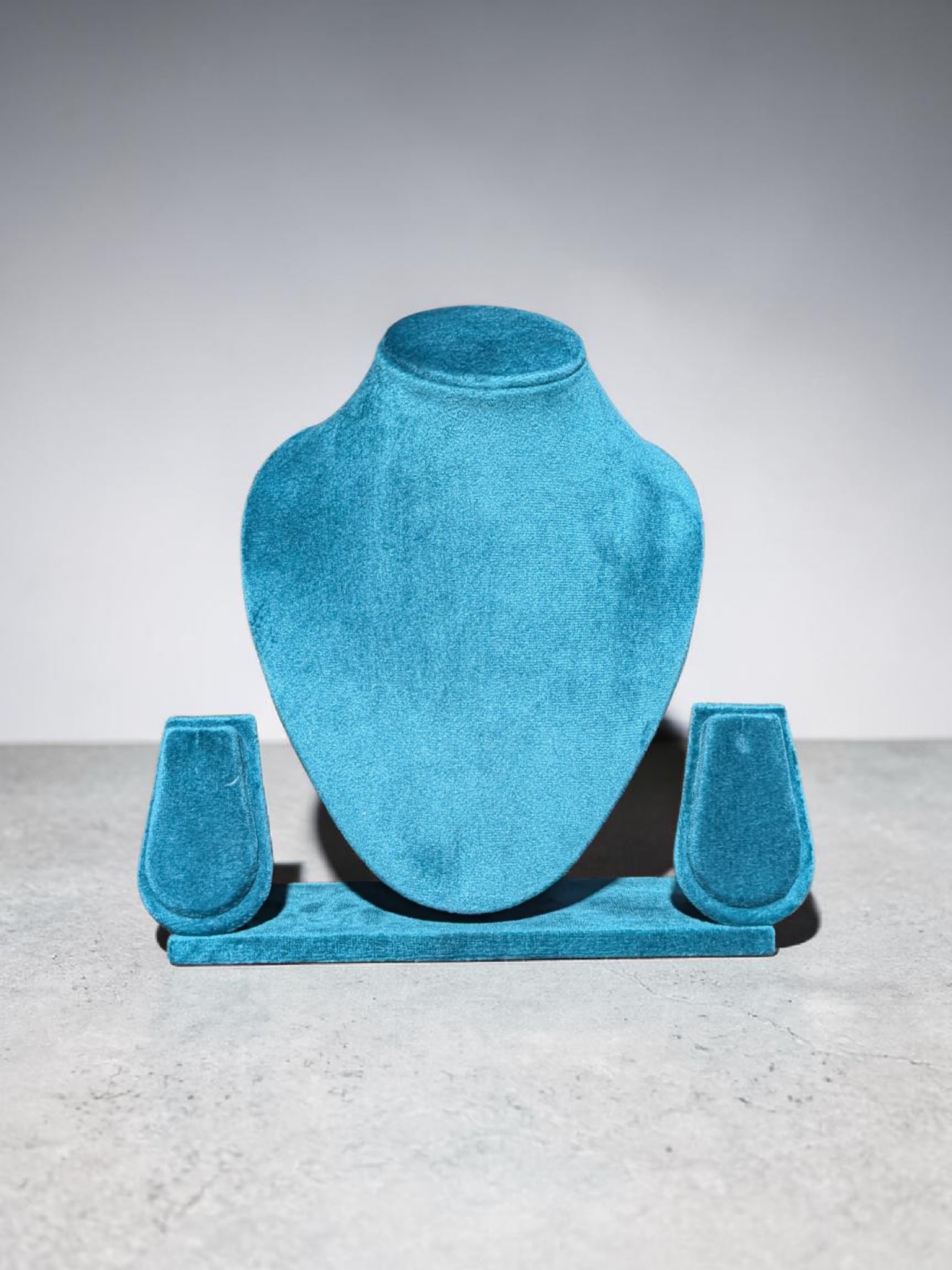 Suede velvet necklace stand (peacock colour)