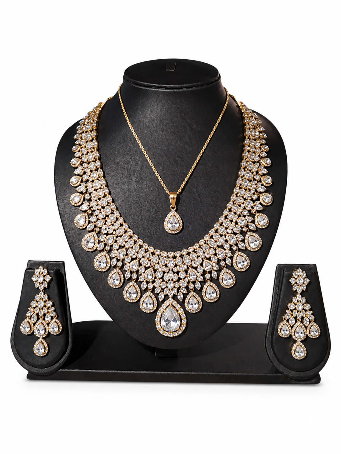 Black rexine necklace stand