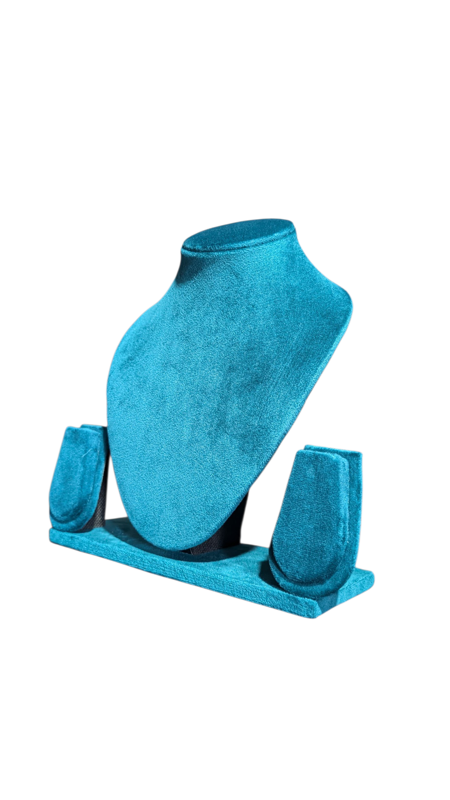 Suede velvet necklace stand (peacock colour)